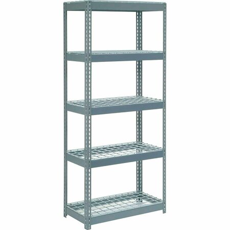 GLOBAL INDUSTRIAL 5 Shelf, Extra HD Boltless Shelving, Starter, 36inW x 12inD x 72inH, Wire Deck 255716